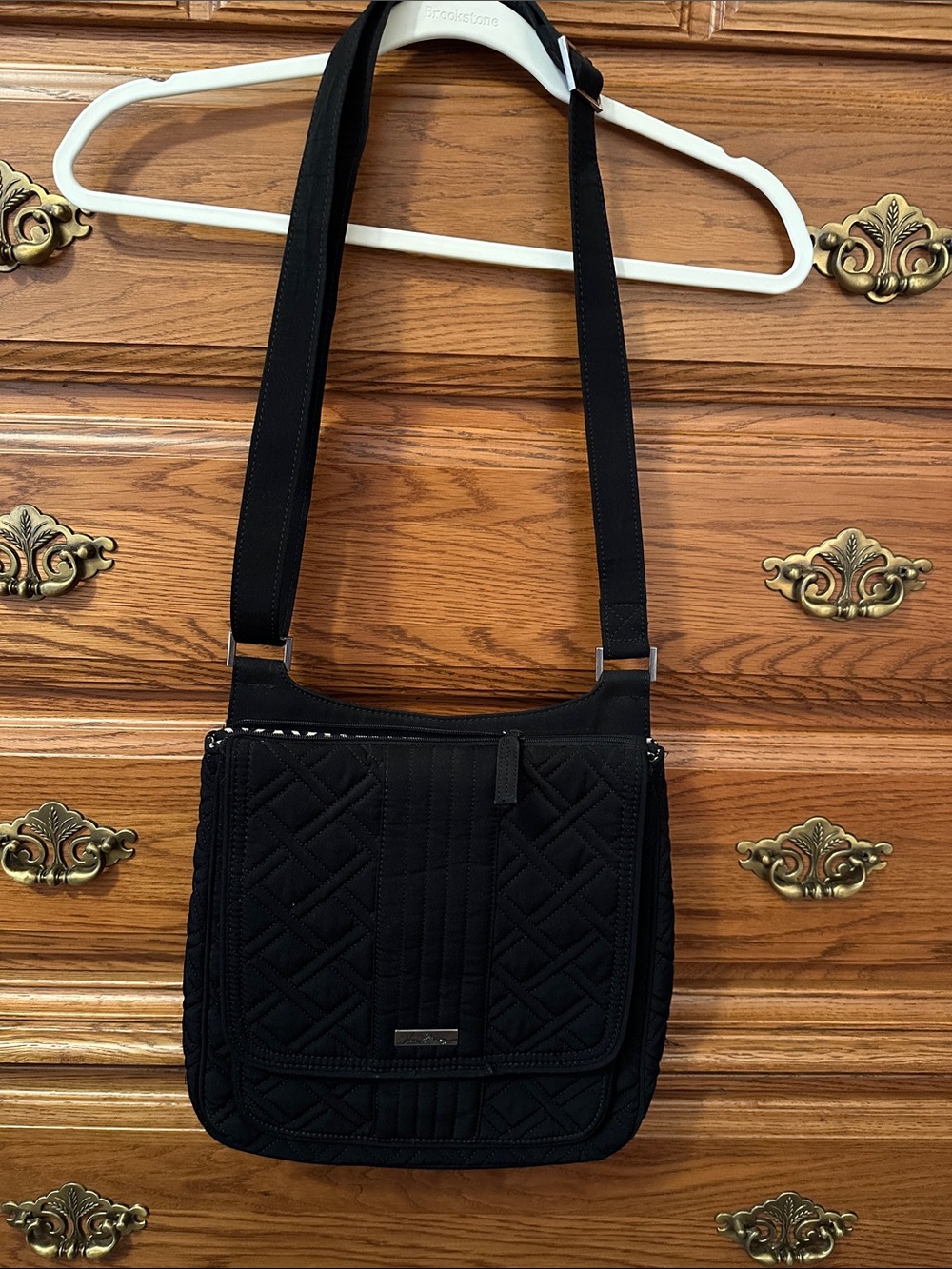 Vera Bradley Black Quilted Crossbody Messenger